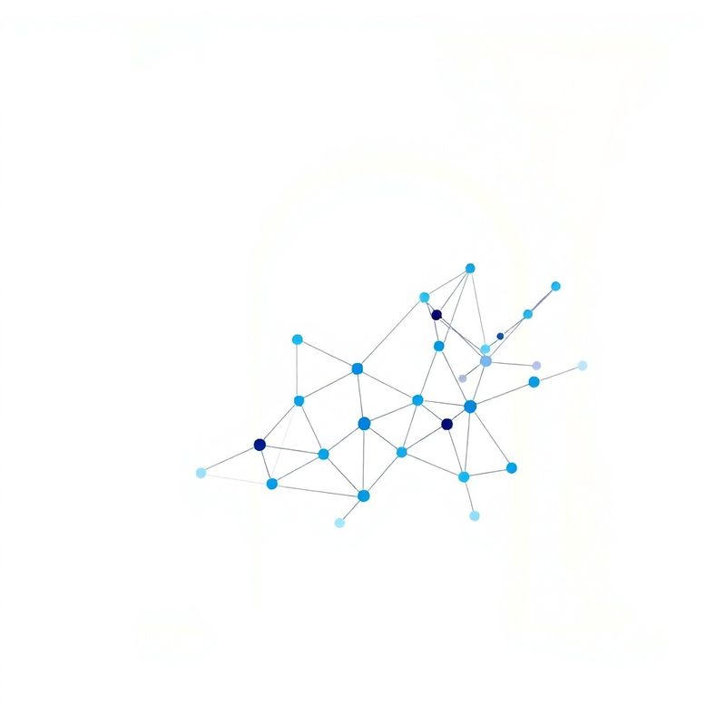 Abstract API network graph in deep inkblue on warm white