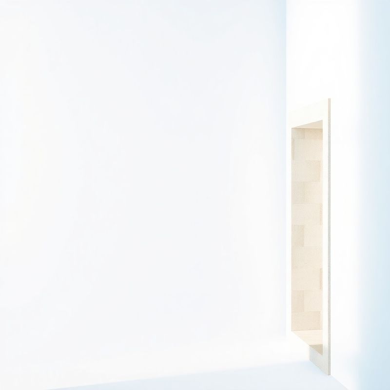 Soft inkblue gradient dissolving into warm white with faint geometric grid